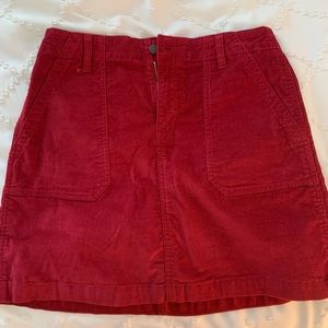Red Corduroy Skirt